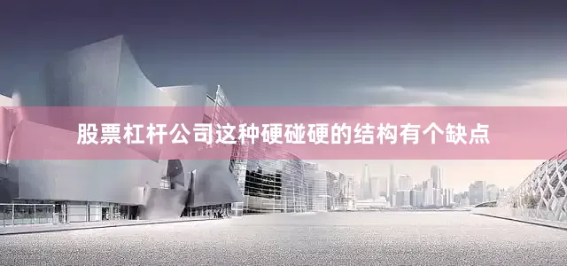 股票杠杆公司这种硬碰硬的结构有个缺点